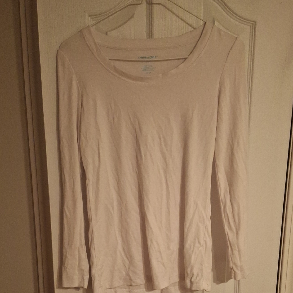 J. Crew Cream Fitted Long Sleeve Tee